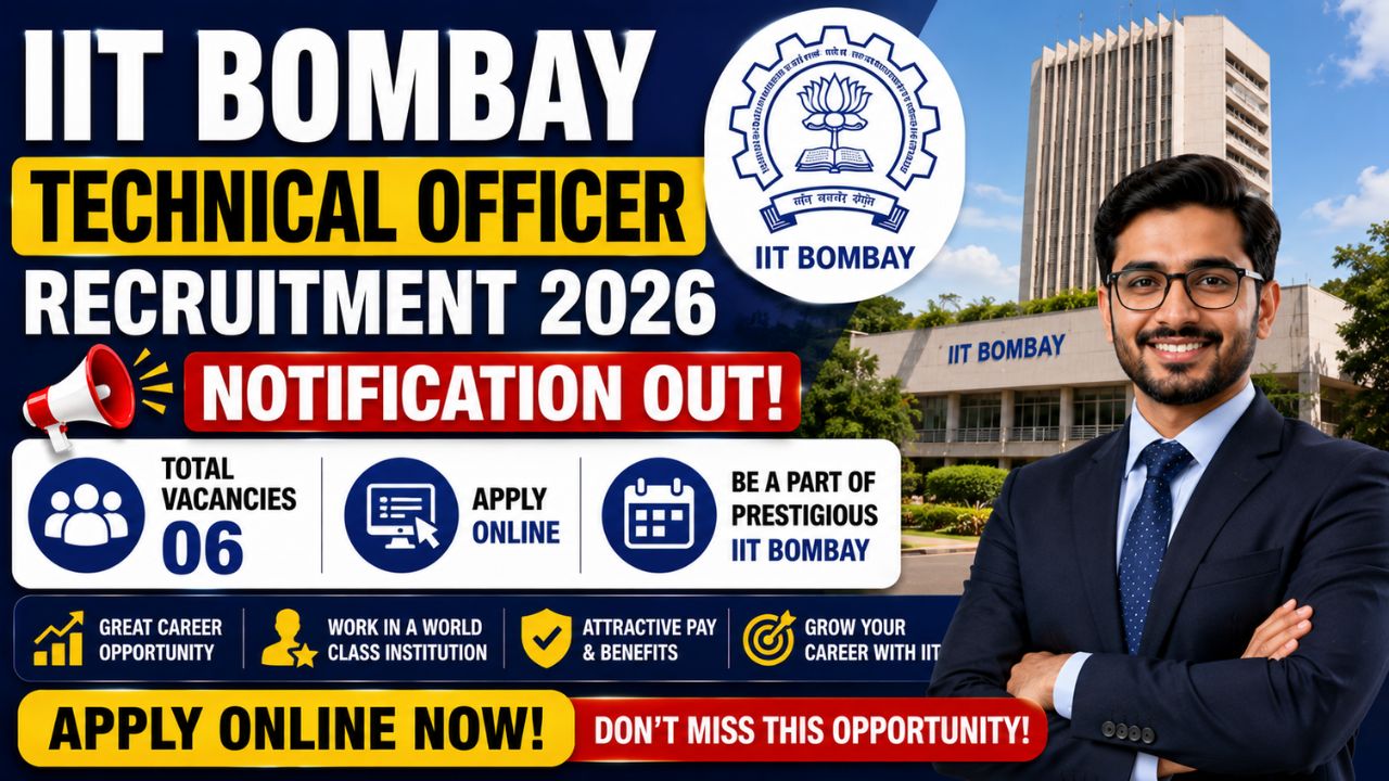 IIT Bombay Technical Officer Recruitment 2026 Notification Out, Apply Online