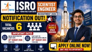 Isro Hsfc Scientist/Engineer Recruitment 2026 Notification Out, 6 Vacancy, Apply Online From 10Th August