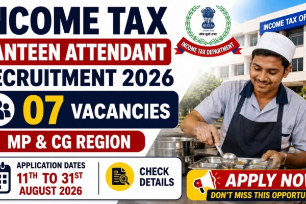 Income Tax Canteen Attendant Recruitment 2026