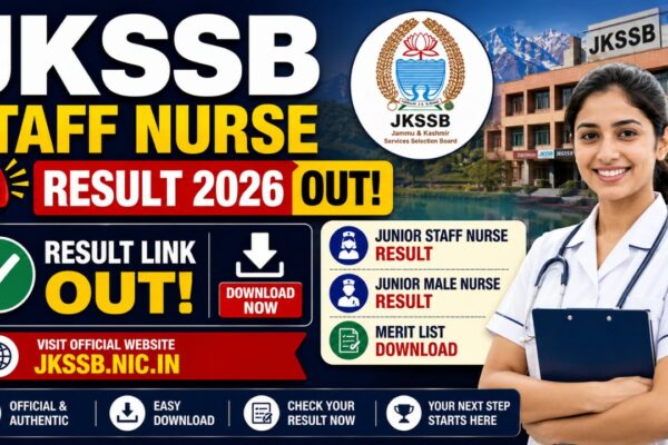 Jkssb Staff Nurse Result 2026 Out