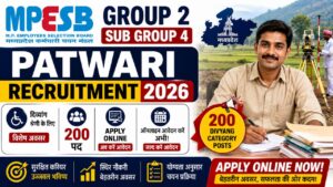 Mpesb Patwari Recruitment 2026, Apply Online For 200 Divyang Category Vacancies