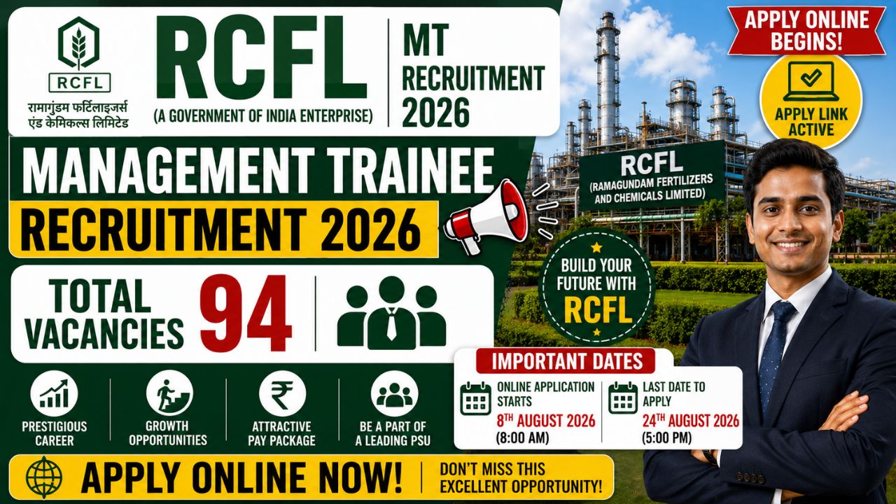RCFL MT Recruitment 2026 Notification Out, 94 Vacancy, Apply Online link Active