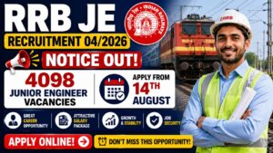 Rrb Je Recruitment 2026 Notice Out For 4098 Junior Engineer Vacancies, Apply From 14Th August