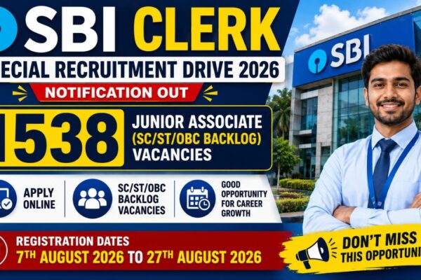 Sbi Clerk Special Recruitment Drive 2026