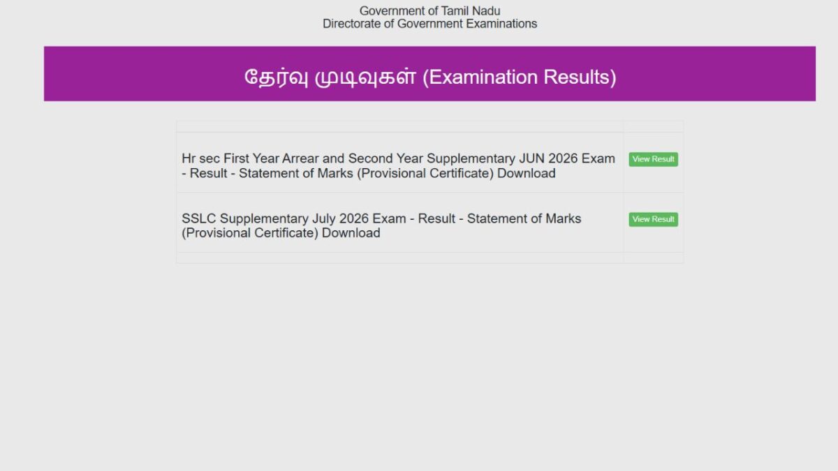 Tn 10Th Supplementary Result 2026