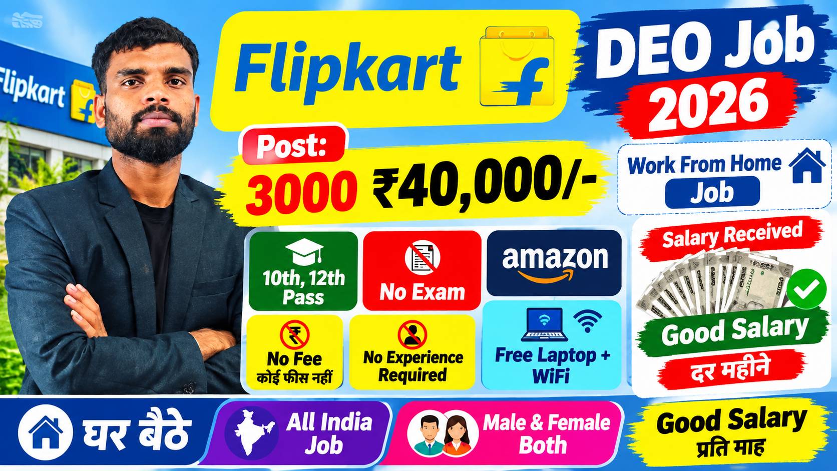 Flipkart Work From Home Job 2026 Notification Out For Data Entry Operator (DEO) Post Vacancy